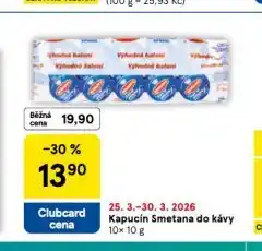 Tesco Kapucín smetana do kávy nabídka