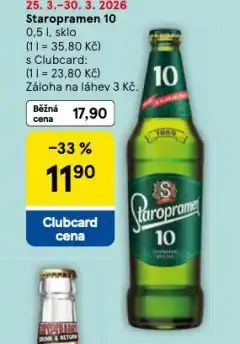 Tesco Pivo staropramen 10 nabídka