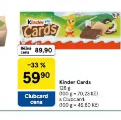 Tesco Kinder cards nabídka