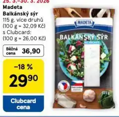 Tesco Madeta balkánský sýr nabídka