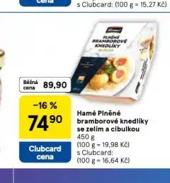 Tesco Hamé plněné bramborové knedlíky se zelím a cibulkou nabídka