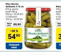 Tesco Efko okurky delikates 3-6 cm nabídka