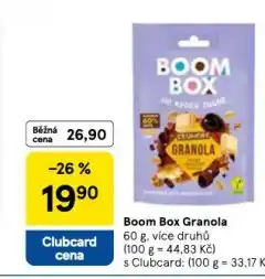 Tesco Boom box granola nabídka