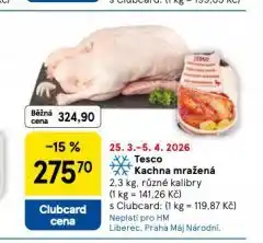 Tesco Kachna mražená nabídka