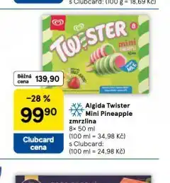 Tesco Algida twister mini pineapple zmrzlina nabídka