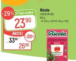 Globus Ricola různé druhy nabídka