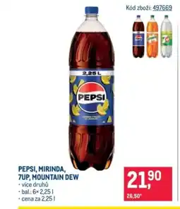 Makro PEPSI, MIRINDA, 7UP, MOUNTAIN DEW nabídka