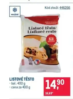 Makro Listové těsto nabídka