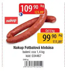 Qanto Nakup Fotbalová klobása nabídka