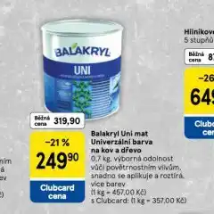 Tesco Balakryl uni mat univerzální barva na kov a dřevo nabídka