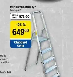 Tesco Hliníkové schůdky 5 stupňů nabídka