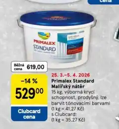 Tesco Primalex standard malířský nátěr nabídka