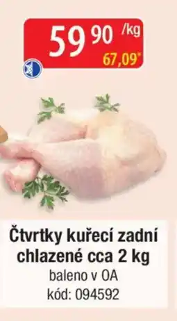 Qanto Čtvrtky kuřecí zadní chlazené nabídka