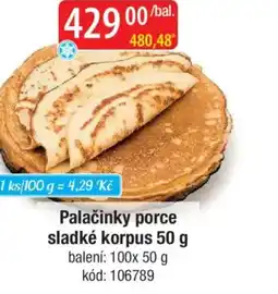 Qanto Palačinky porce sladké korpus nabídka