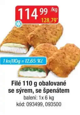 Qanto Filé obalované se sýrem, se špenátem nabídka