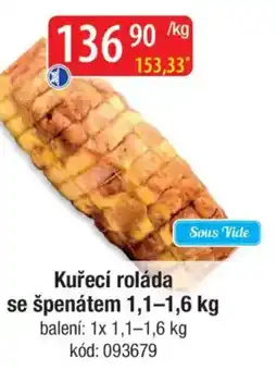 Qanto Kuřecí roláda se špenátem nabídka