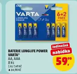 Penny Market BATERIE LONGLIFE POWER VARTA AA, AAA, 8 ks nabídka
