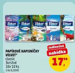Penny Market PAPÍROVÉ KAPISNÍČKY VELVET, 10x 10 ks nabídka
