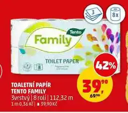 Penny Market TOALETNÍ PAPÍR TENTO FAMILY, 8 rolí nabídka