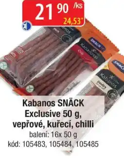 Qanto Kabanos SNÄCK Exclusive, vepřové, kuřecí, chilli nabídka