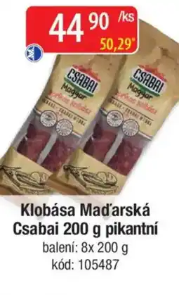 Qanto Klobása Maďarská Csabai pikantní nabídka