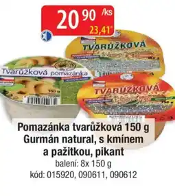 Qanto Pomazánka tvarůžková Gurmán natural, s kmínem a pažitkou, pikant nabídka