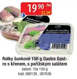 Qanto Rolky šunkové Gastro Gast- ro s křenem, s pařížským salátem nabídka