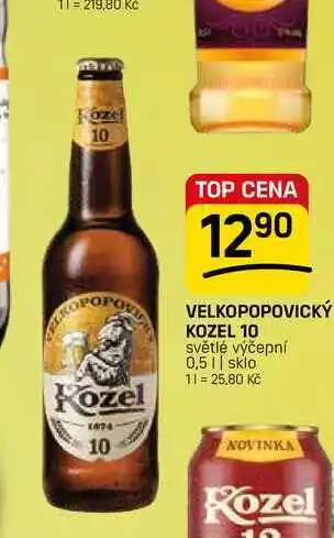 Flop VELKOPOPOVICKÝ KOZEL 10 světlé výčepní nabídka