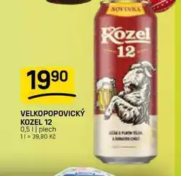 Flop VELKOPOPOVICKÝ KOZEL 12 0,5l, plech nabídka