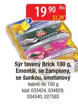 Qanto Sýr tavený Brick ,Ementál, se žampiony, se šunkou, smetanový nabídka
