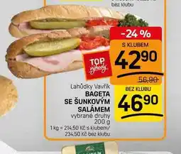 Flop BAGETA SE ŠUNKOVÝM SALÁMEM vybrané druhy nabídka