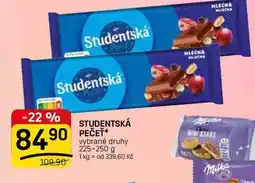 Flop STUDENTSKÁ PEČEŤ vybrané druhy nabídka