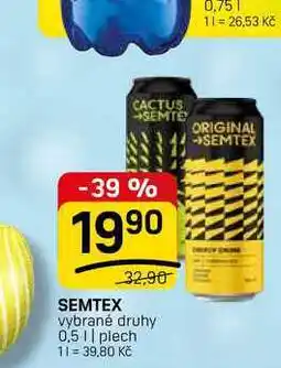 Flop SEMTEX vybrané druhy 0,5l, plech nabídka