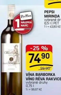 Flop VÍNA BARBORKA VÍNO RÉVA RAKVICE vybrané druhy nabídka