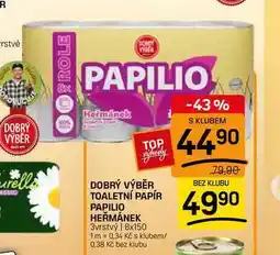 Flop DOBRÝ VÝBĚR TOALETNÍ PAPÍR PAPILIO HEŘMÁNEK 3vrstvý | 8x150 nabídka