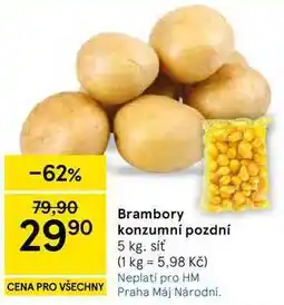 Tesco Brambory konzumní pozdní, 5 kg. síť nabídka