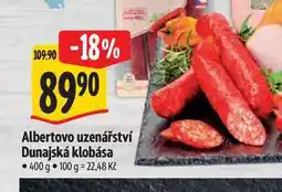 Albert Albertovo uzenářství Dunajská klobása nabídka