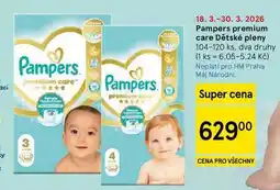 Tesco Pampers premium care Dětské pleny, 104-120 ks, dva druhy nabídka