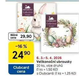 Tesco Velikonoční ubrousky, 20 ks, více druhů nabídka