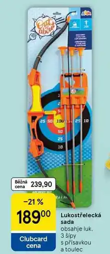 Tesco Lukostřelecká sada, obsahje luk. 3 šípy s přísavkou a toulec nabídka
