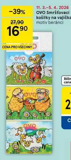 Tesco OVO Smršťovací košilky na vajíčka, motiv beránci nabídka