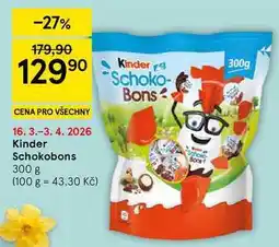 Tesco Kinder Schoko-Bons čokoládové bonbony z mléčné čokolády nabídka