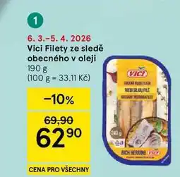 Tesco Vici Filety ze sledě obecného v oleji nabídka