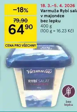 Tesco Varmuža Rybí salat v majonéze bez lepku nabídka