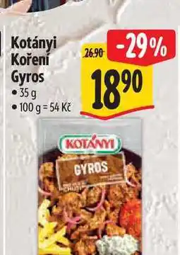 Albert Kotányi Koření Gyros nabídka