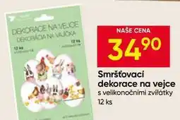 Hruška Smršťovací dekorace na vejce s velikonočními zvířátky 12 ks nabídka