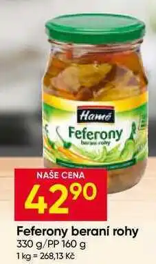 Hruška Hamé Feferony beraní rohy 330 g/PP 160 g nabídka