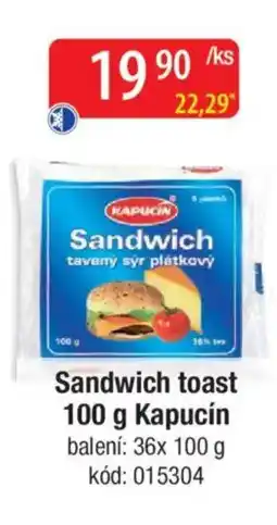 Qanto Sandwich toast Kapucín nabídka