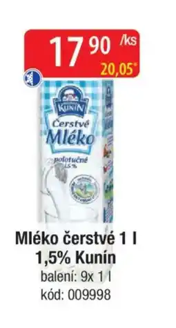 Qanto Mléko čerstvé 1,5% Kunín nabídka