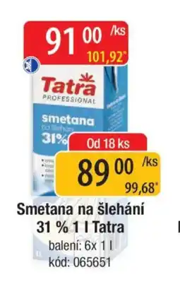 Qanto Smetana na šlehání 31 % Tatra nabídka